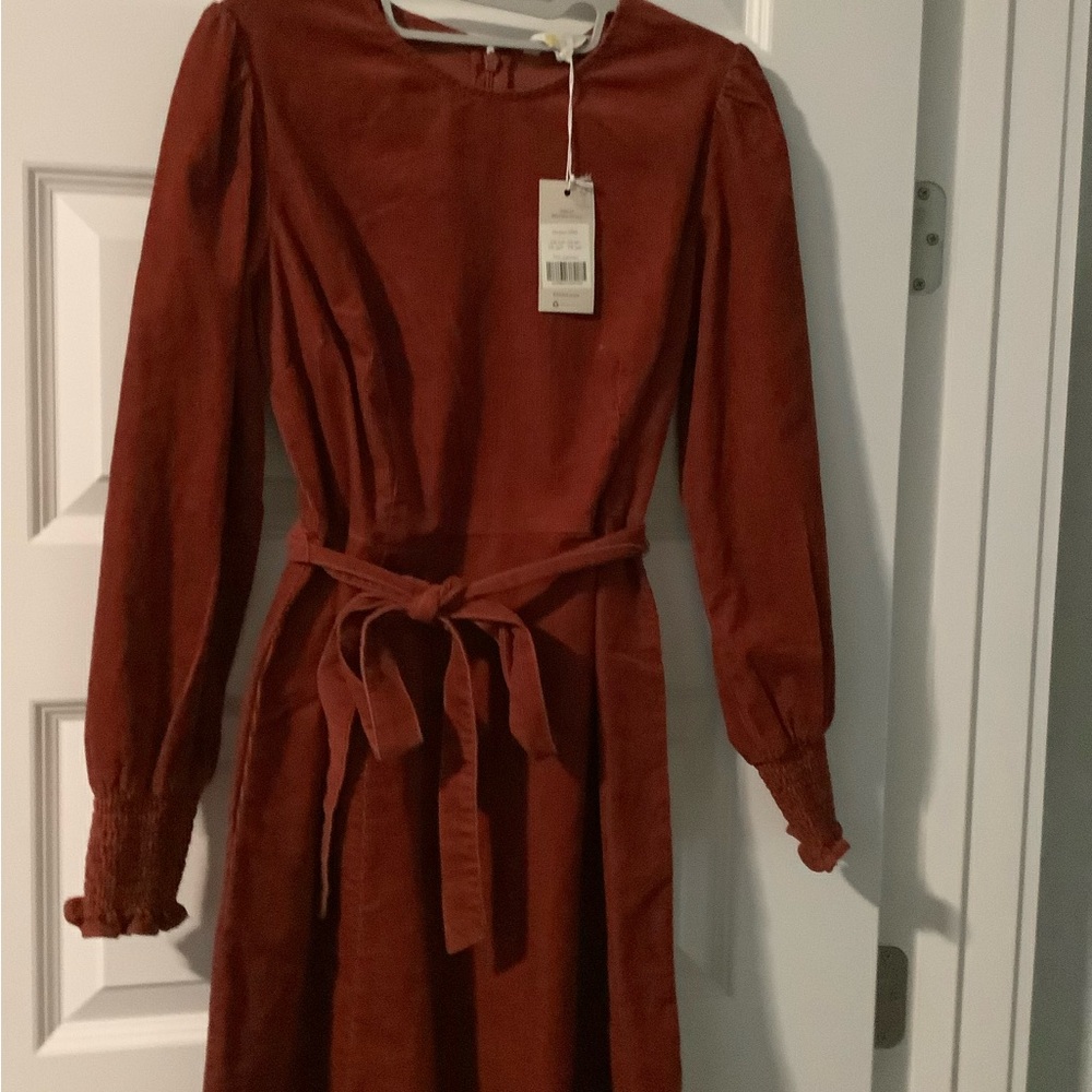 Boden Terracotta Long Sleeve Dress